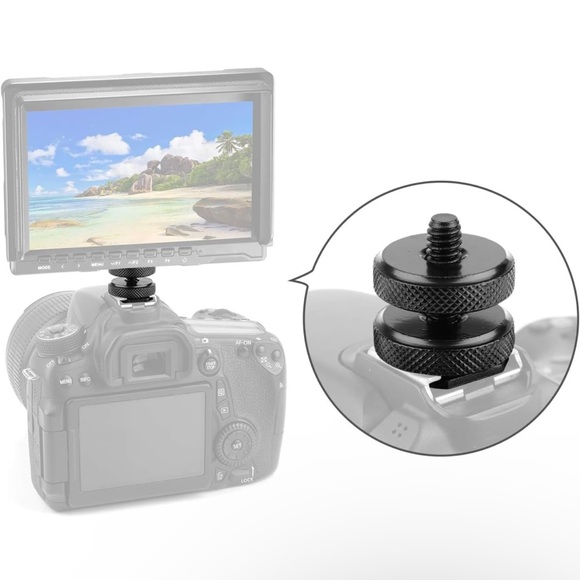 Veenajo 1/4"-20 Hot Shoe Mount Adapter Tripod Screw Adapter for DSLR Camera - Picture 2 of 7